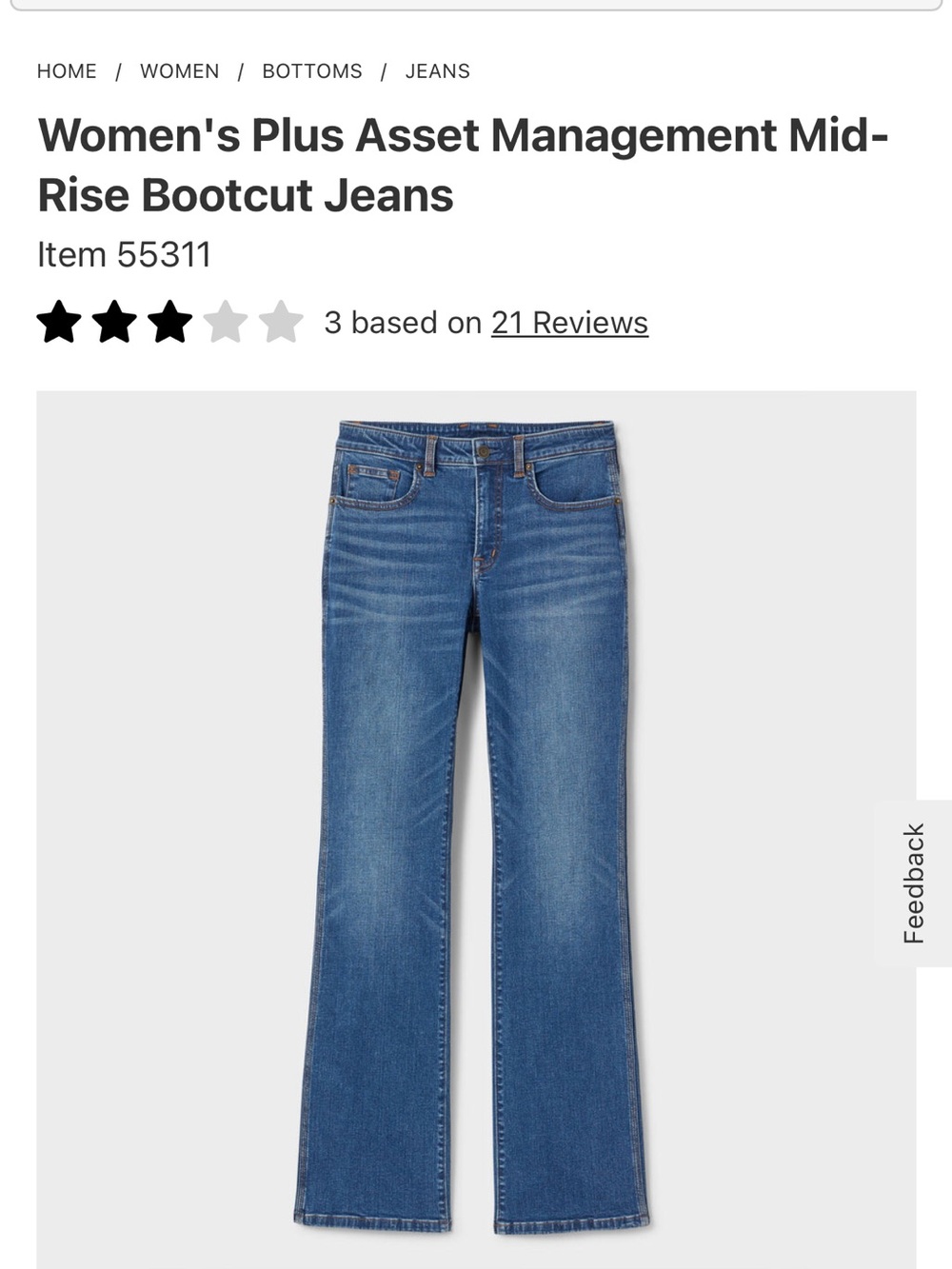 Duluth Trading Co Classic Blue Mid-Rise Bootcut Jeans